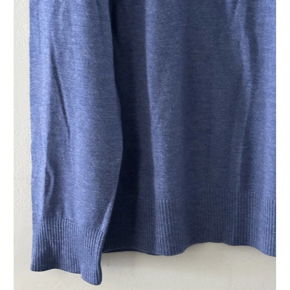 Banana Republic Sweater Men XL Blue 100%‎ Merino Wool Long Sleeve V Neck Office